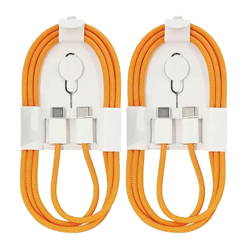 2-Pack 60W USB-C Braided Cable for iPhone 15–17 20 Percent