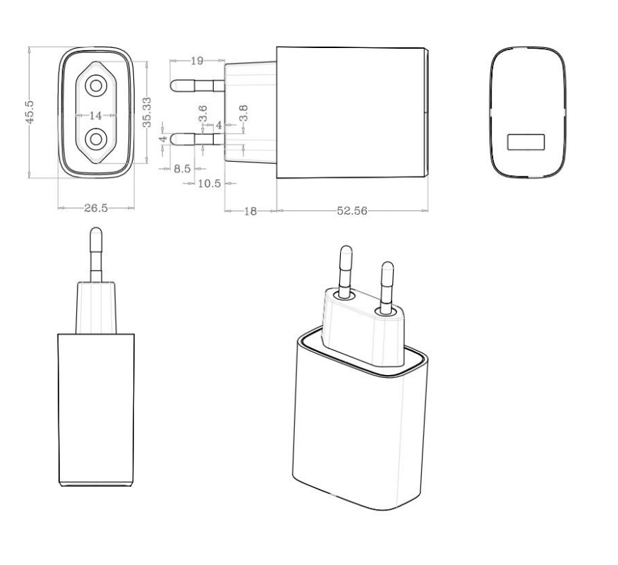 18W USB-A Charger with 1 Charging Cable 20 Percent
